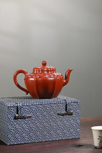 【传世重器】袁小强大师高徒·刘海燕全手工筋纹器孤品《锦绣壶》潜力无限｜礼藏双绝👍  ——原矿优质大红袍·330cc