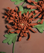 宜兴紫砂捏塑菊花盘【菊韵】全手工立体花瓣·陶板挂画，自藏送礼·富贵吉祥摆件!