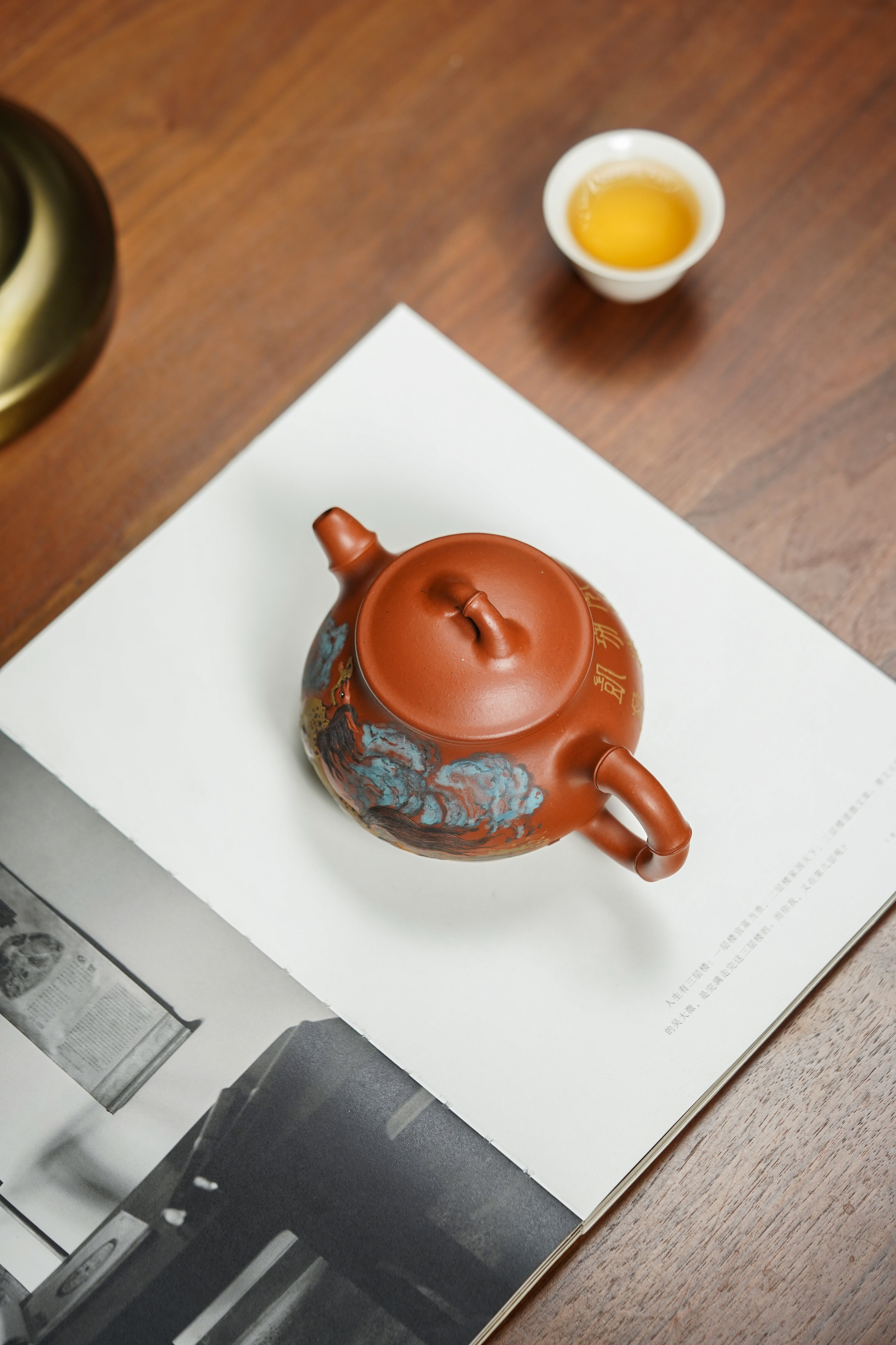紫砂堆塑·高端臻品 | 彭金格大师孤品重器【竹香潘壶】——原矿优质老清水泥·330cc