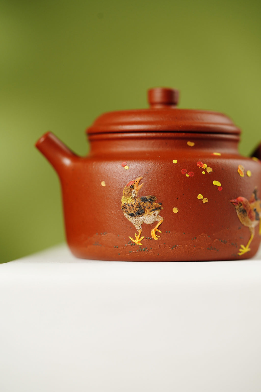 紫砂堆塑·高端臻品 | 彭金格大师孤品重器【德钟壶】——原矿优质老朱泥·75cc ——紫砂立体浮雕大师·彭金格(金一) 亲工