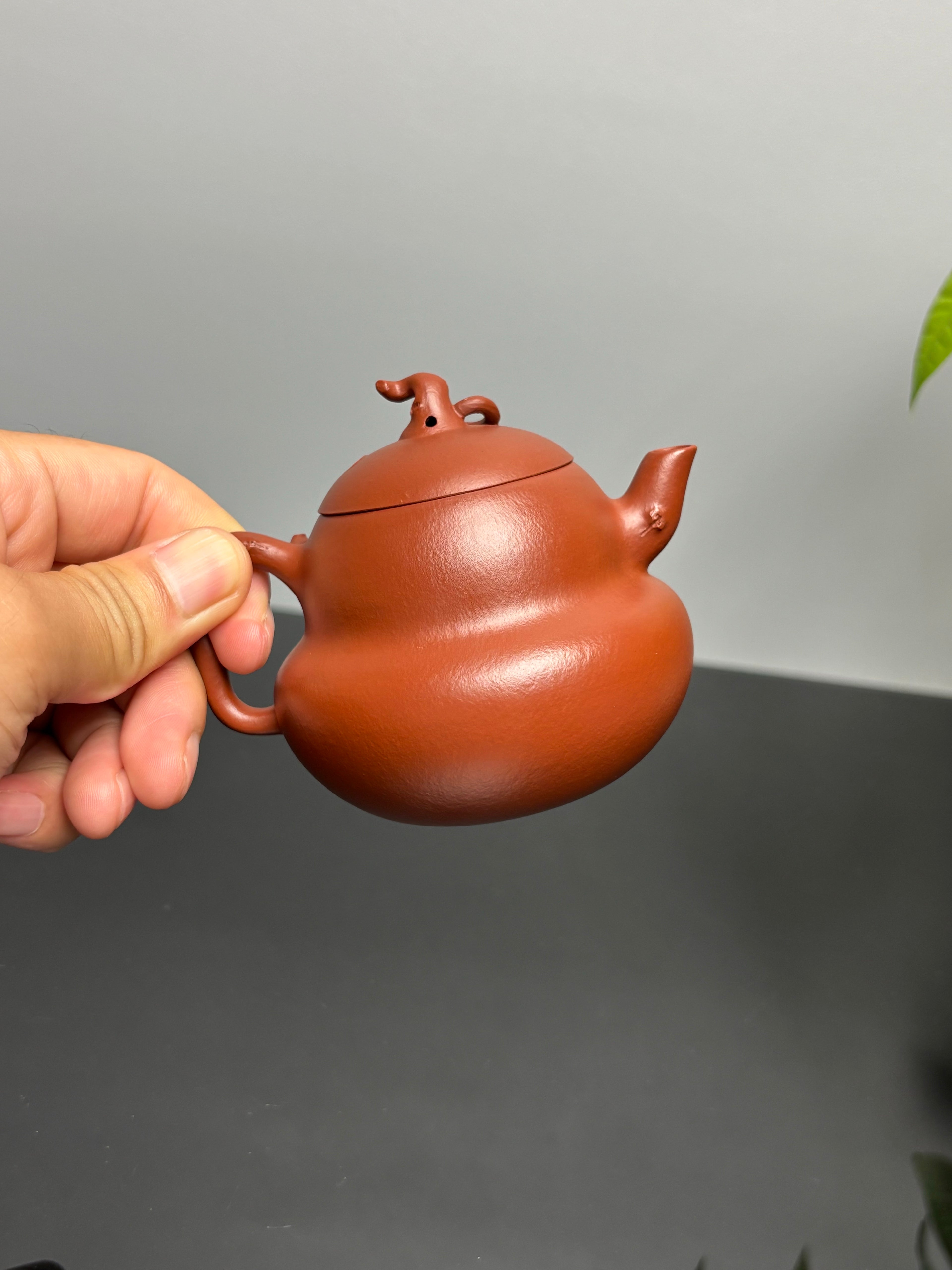 紫砂朱韵 礼藏臻品｜当代朱泥标杆人物｜非遗高层次艺术人才·徐伟强亲工《葫芦壶》高端礼藏重器！  原矿优质·朱泥·150cc