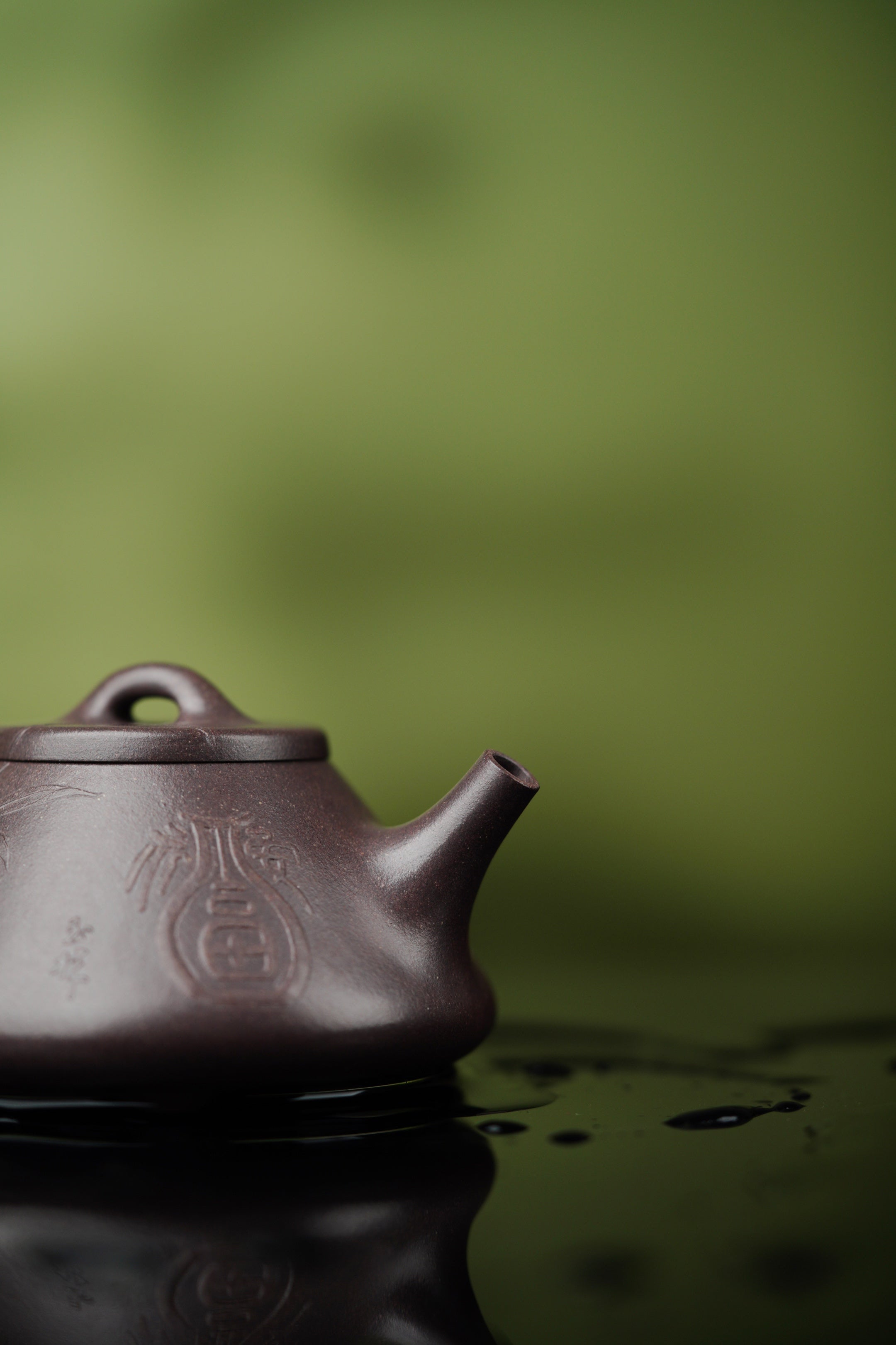 稀世典藏·紫砂孤品｜沈更轶制·邱玉林饰字【子冶石瓢】竹，紫砂巅峰巨作·礼藏双宜·传世重器原矿优质天青泥·160cc