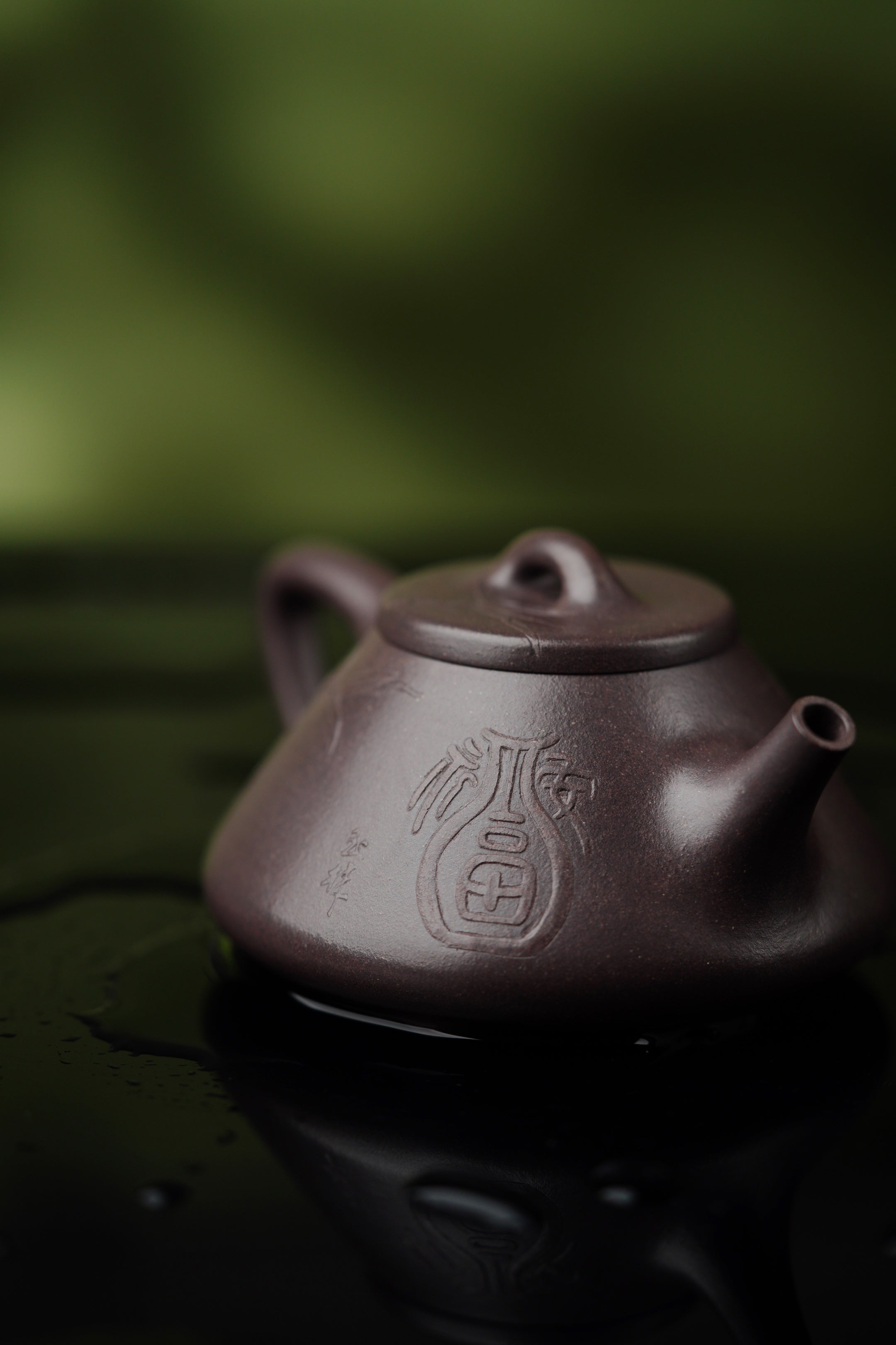 稀世典藏·紫砂孤品｜沈更轶制·邱玉林饰字【子冶石瓢】竹，紫砂巅峰巨作·礼藏双宜·传世重器原矿优质天青泥·160cc