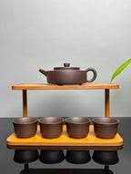 国匠臻藏 葛军大师·原创紫砂重器《周盘套组》鼎级荣衔 业界标杆——原矿优质老紫泥·320cc