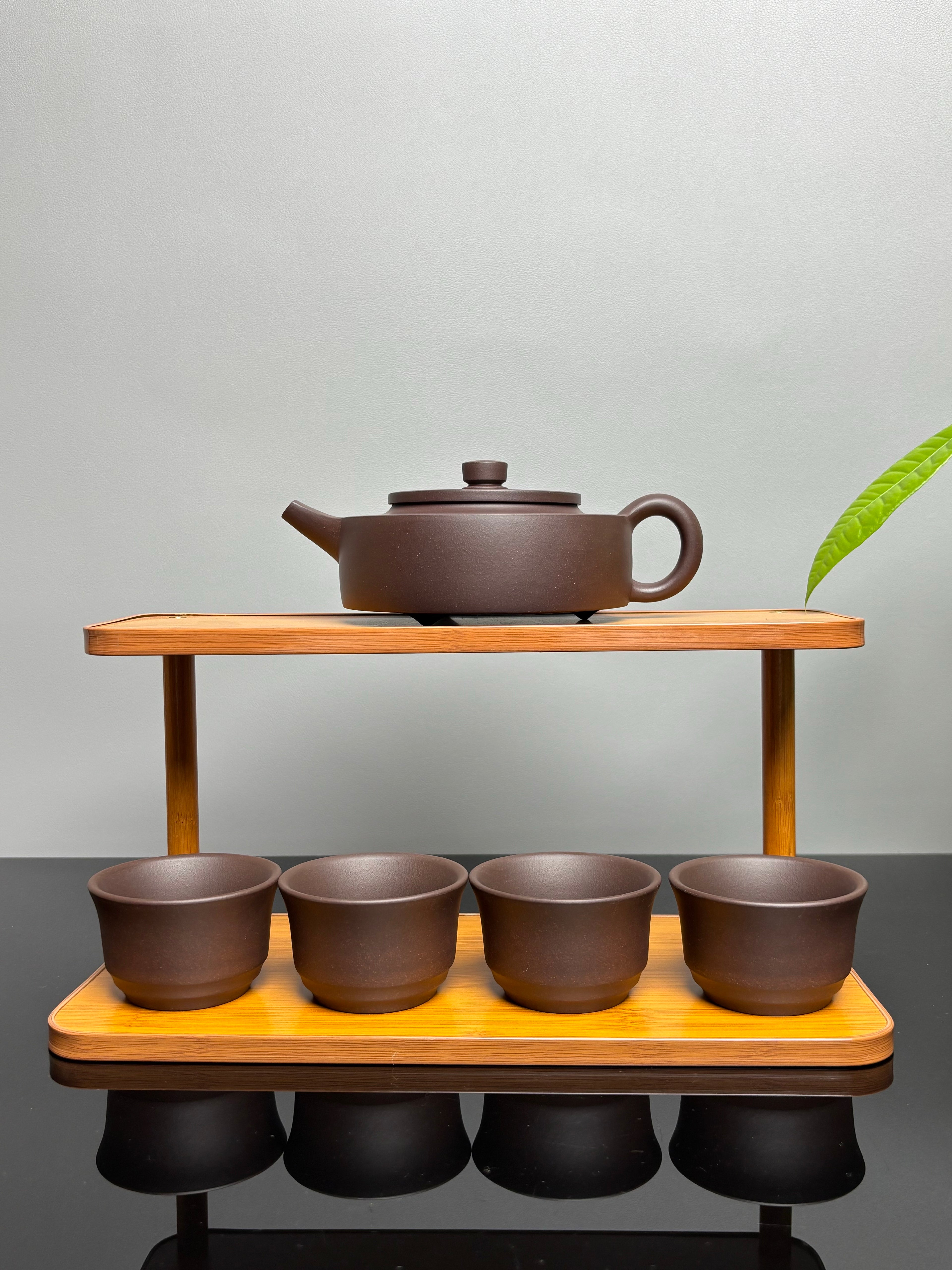 国匠臻藏 葛军大师·原创紫砂重器《周盘套组》鼎级荣衔 业界标杆——原矿优质老紫泥·320cc