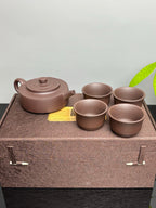 国匠臻藏 葛军大师·原创紫砂重器《周盘套组》鼎级荣衔 业界标杆——原矿优质老紫泥·320cc