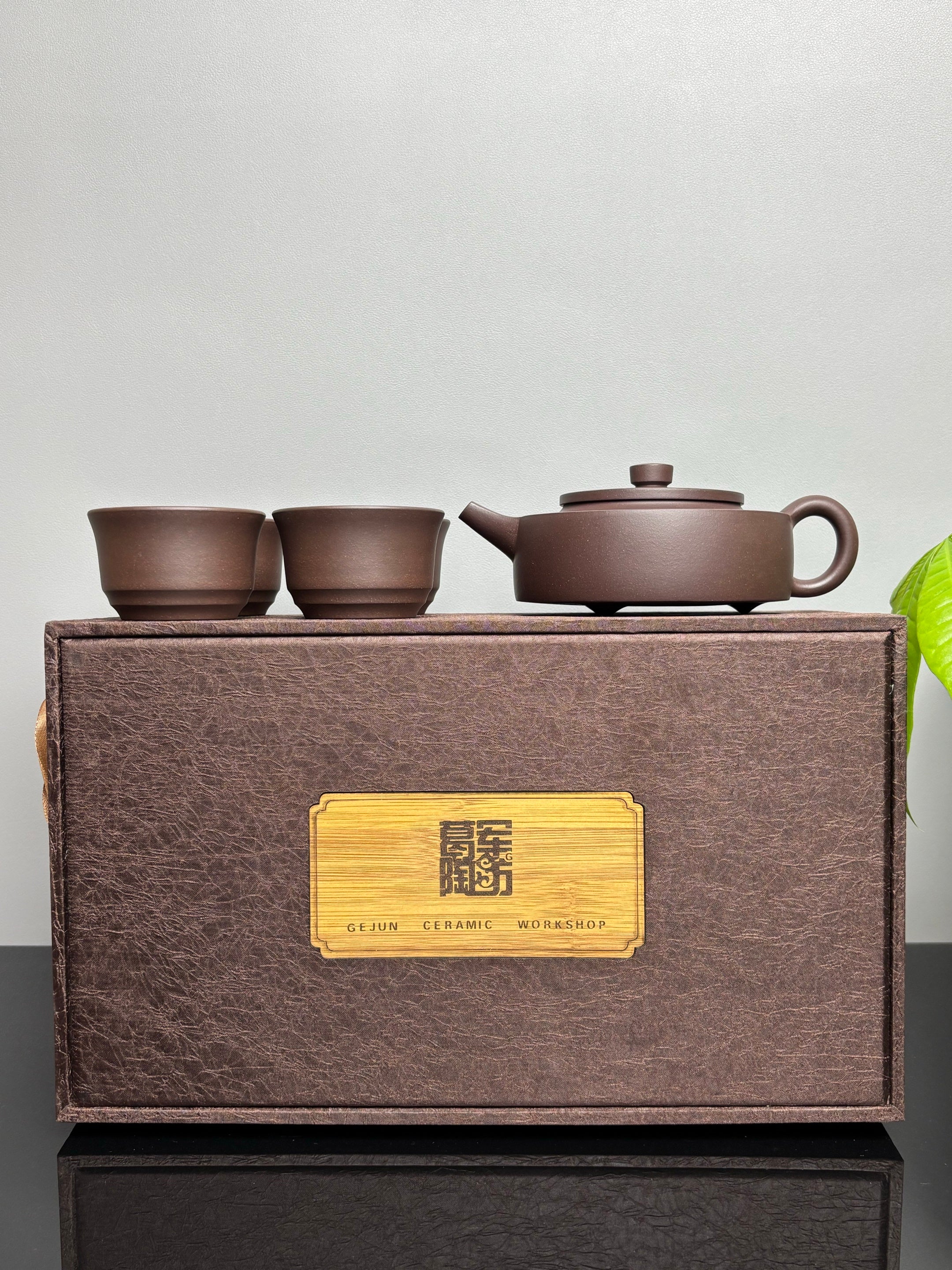 国匠臻藏 葛军大师·原创紫砂重器《周盘套组》鼎级荣衔 业界标杆——原矿优质老紫泥·320cc