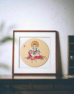 禅韵传世·礼藏臻品】紫砂泥绘艺术名家盛丽萍孤品《观自在》陶板｜禅韵镇宅·收藏礼赠皆宜