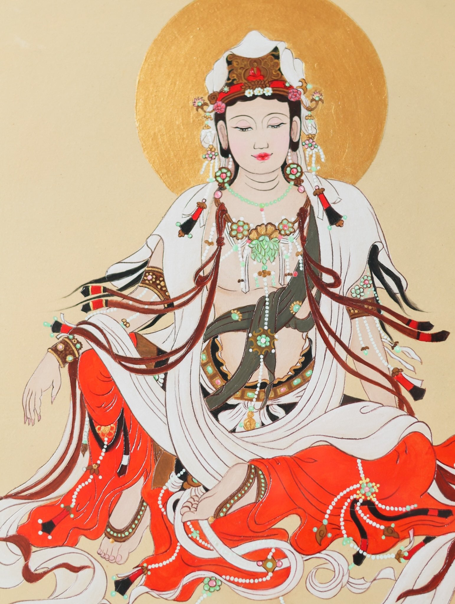 禅韵传世·礼藏臻品】紫砂泥绘艺术名家盛丽萍孤品《观自在》陶板｜禅韵镇宅·收藏礼赠皆宜