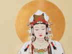 禅韵传世·礼藏臻品】紫砂泥绘艺术名家盛丽萍孤品《观自在》陶板｜禅韵镇宅·收藏礼赠皆宜