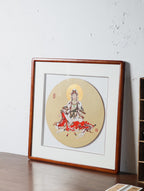 禅韵传世·礼藏臻品】紫砂泥绘艺术名家盛丽萍孤品《观自在》陶板｜禅韵镇宅·收藏礼赠皆宜