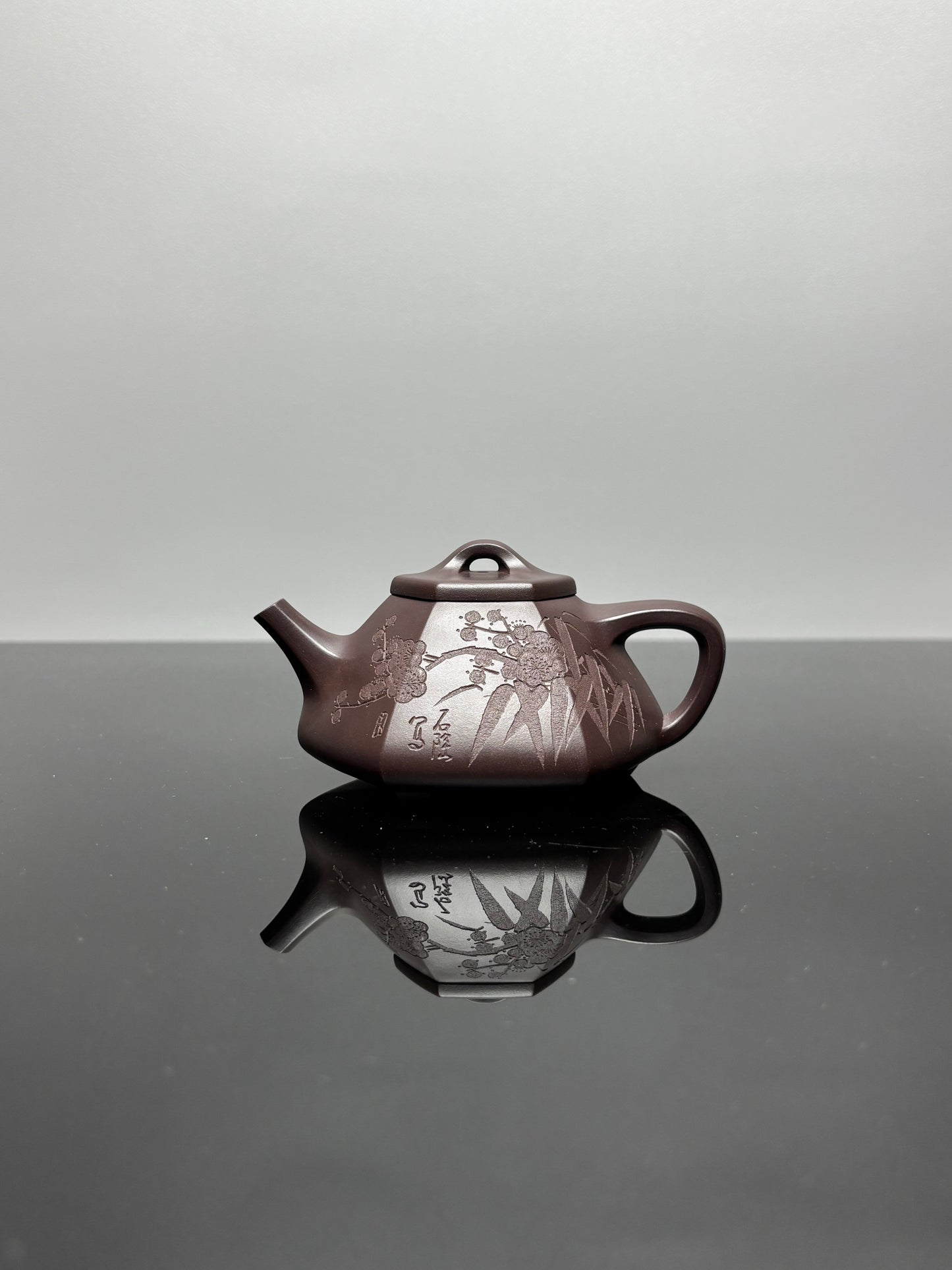 中国紫砂界当代梅王·朱炳浩(石陶）本工巅峰臻品《六方石瓢》｜稀世臻藏·礼藏天花板重器——原矿优质老紫泥·130cc
