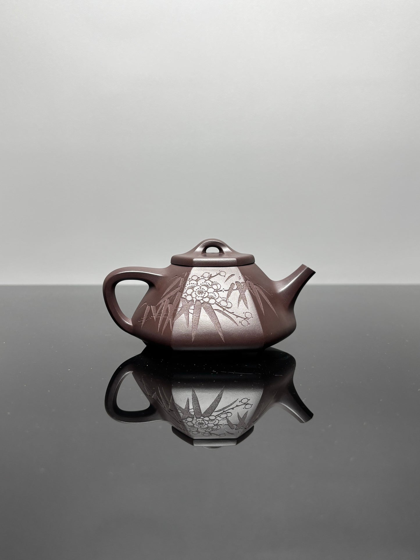 中国紫砂界当代梅王·朱炳浩(石陶）本工巅峰臻品《六方石瓢》｜稀世臻藏·礼藏天花板重器——原矿优质老紫泥·130cc