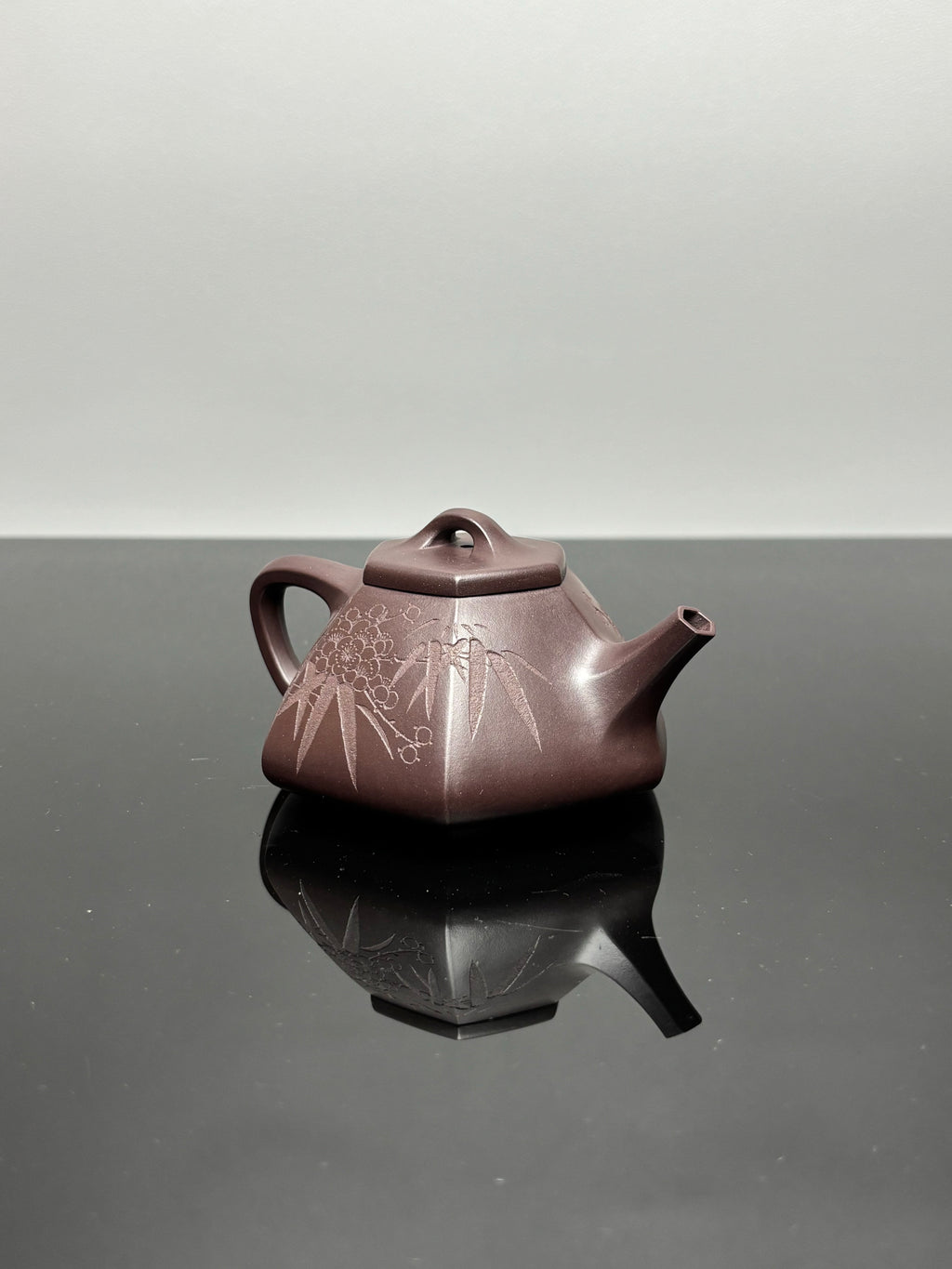 中国紫砂界当代梅王·朱炳浩(石陶）本工巅峰臻品《六方石瓢》｜稀世臻藏·礼藏天花板重器——原矿优质老紫泥·130cc