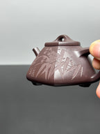 中国紫砂界当代梅王·朱炳浩(石陶）本工巅峰臻品《六方石瓢》｜稀世臻藏·礼藏天花板重器——原矿优质老紫泥·130cc