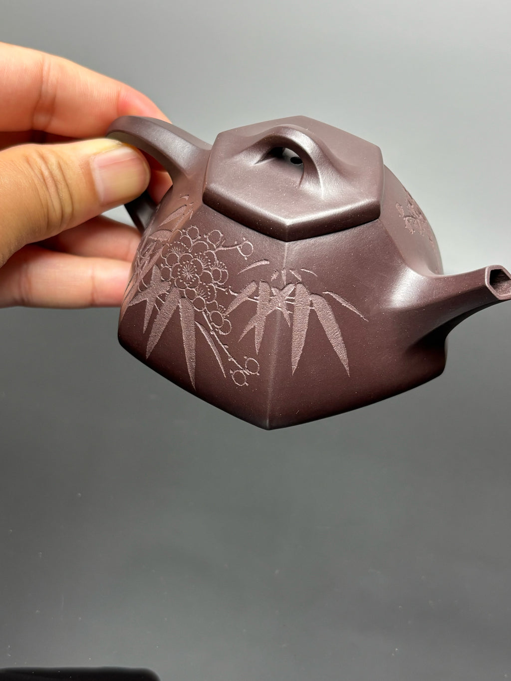 中国紫砂界当代梅王·朱炳浩(石陶）本工巅峰臻品《六方石瓢》｜稀世臻藏·礼藏天花板重器——原矿优质老紫泥·130cc