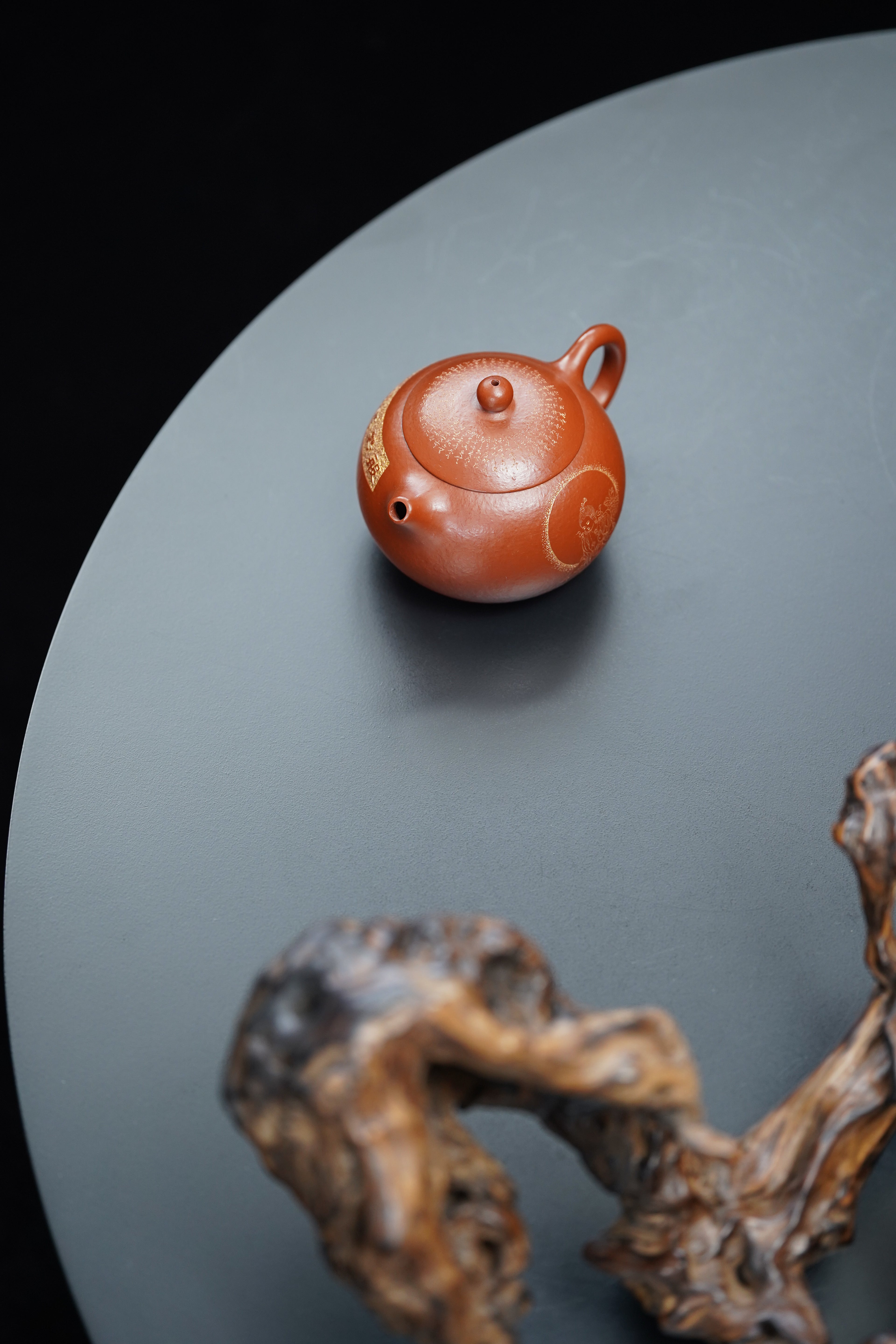 一器藏心经·紫砂纳万福｜郑求标大师｜双心经至尊禅意臻品【西施壶】 ——原矿优质朱泥·230cc
