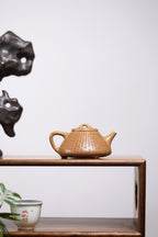 一器藏心经·紫砂纳万福｜郑求标大师｜双心经至尊禅意臻品【心经石瓢】——原矿优质黄金段泥·120cc