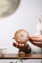 一器藏心经·紫砂纳万福｜郑求标大师｜双心经至尊禅意臻品【心经石瓢】——原矿优质黄金段泥·120cc