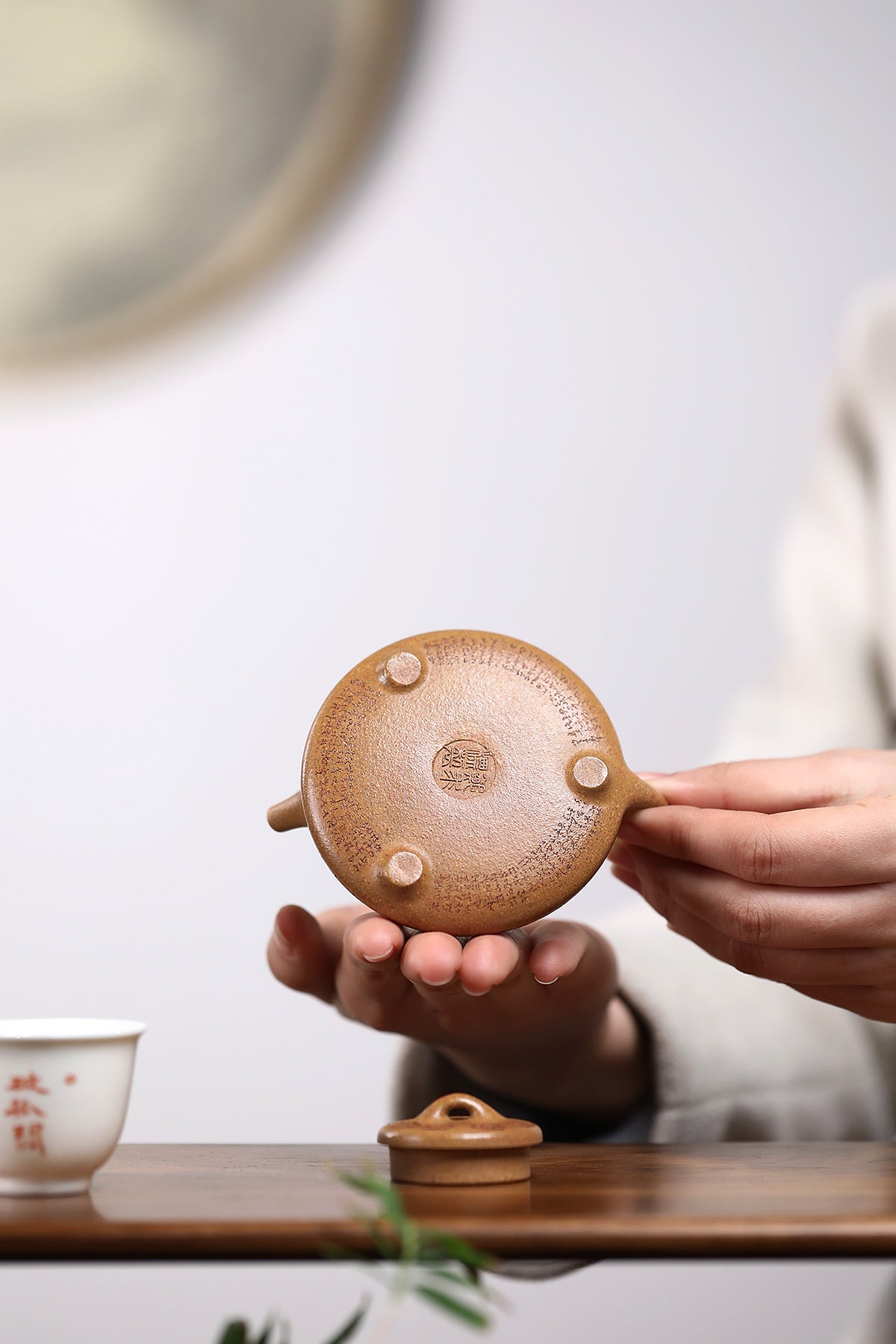 一器藏心经·紫砂纳万福｜郑求标大师｜双心经至尊禅意臻品【心经石瓢】——原矿优质黄金段泥·120cc