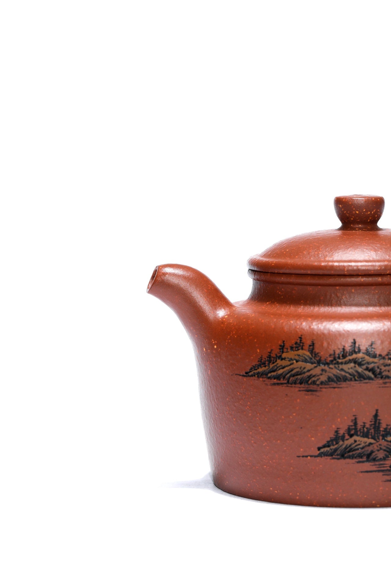 李峰大师·紫砂界彩刻山水标杆臻品《德钟壶》礼藏双绝 传世重器！  ——原矿优质降坡泥·220cc