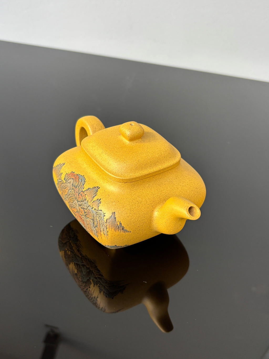 紫砂界彩刻山水第一人·李峰巅峰臻品《传炉壶》礼藏双绝 传世重器！  ——原矿优质黄金段·300cc