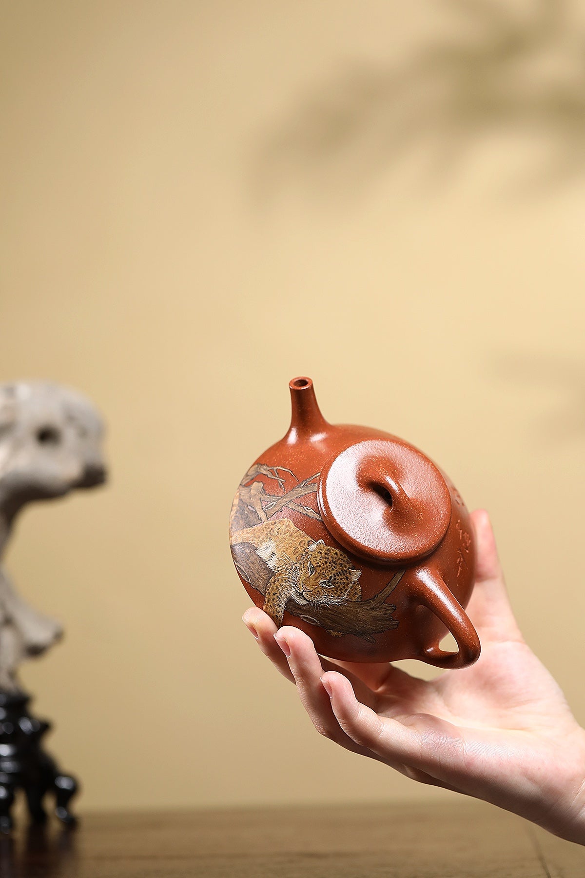 紫砂四小龙江建翔嫡传·杜益君巅峰佳作《子冶石瓢》——原矿优质降坡泥·260cc ——高级工艺美术师·杜益君 亲制