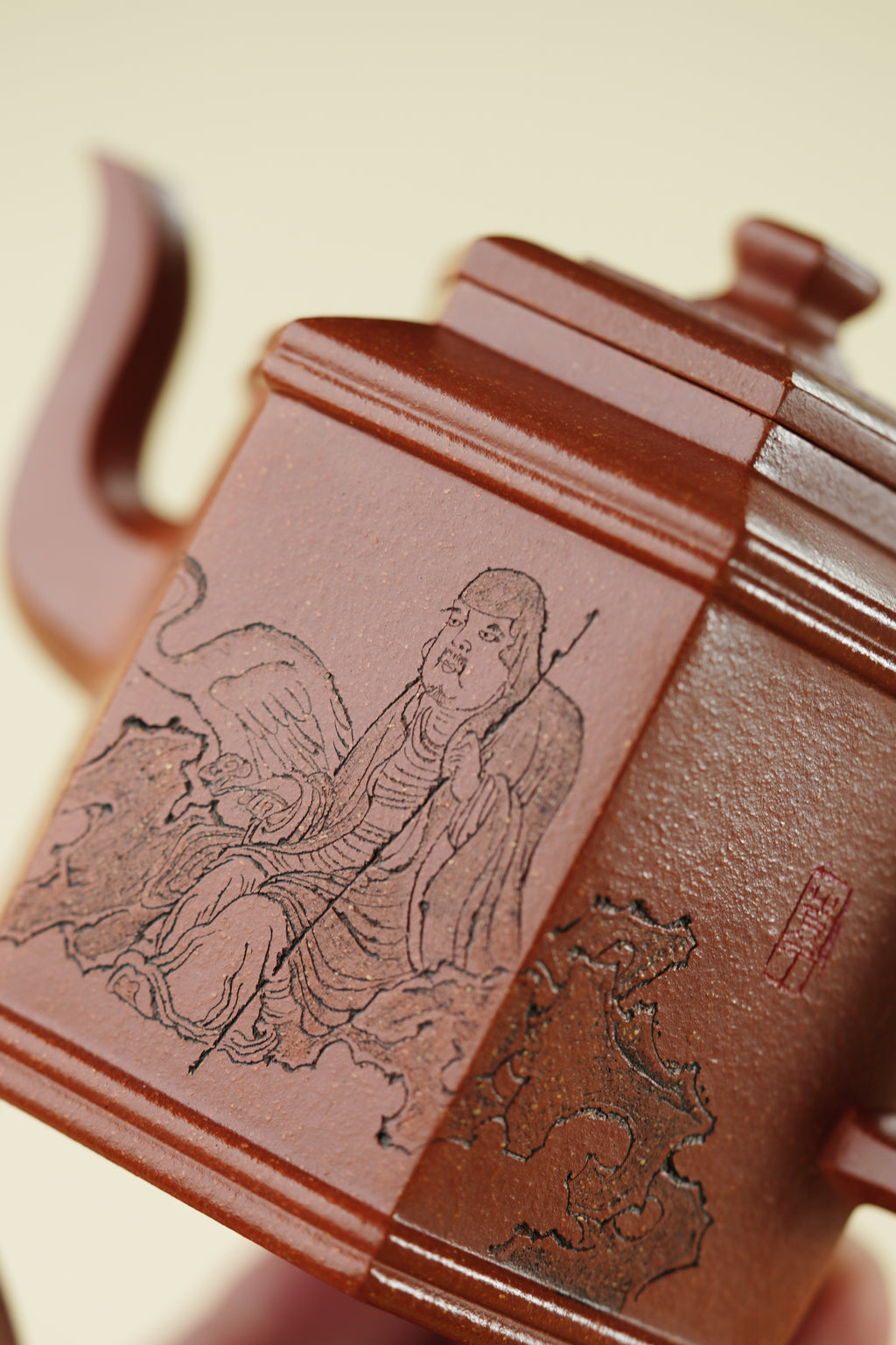 大生壶第四代嫡传·范秀芳紫砂臻品《高六方宫灯》传世收藏——原矿优质降坡泥·350cc