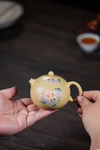 河豚西施180cc 本山绿泥金鱼彩绘西施紫砂壶