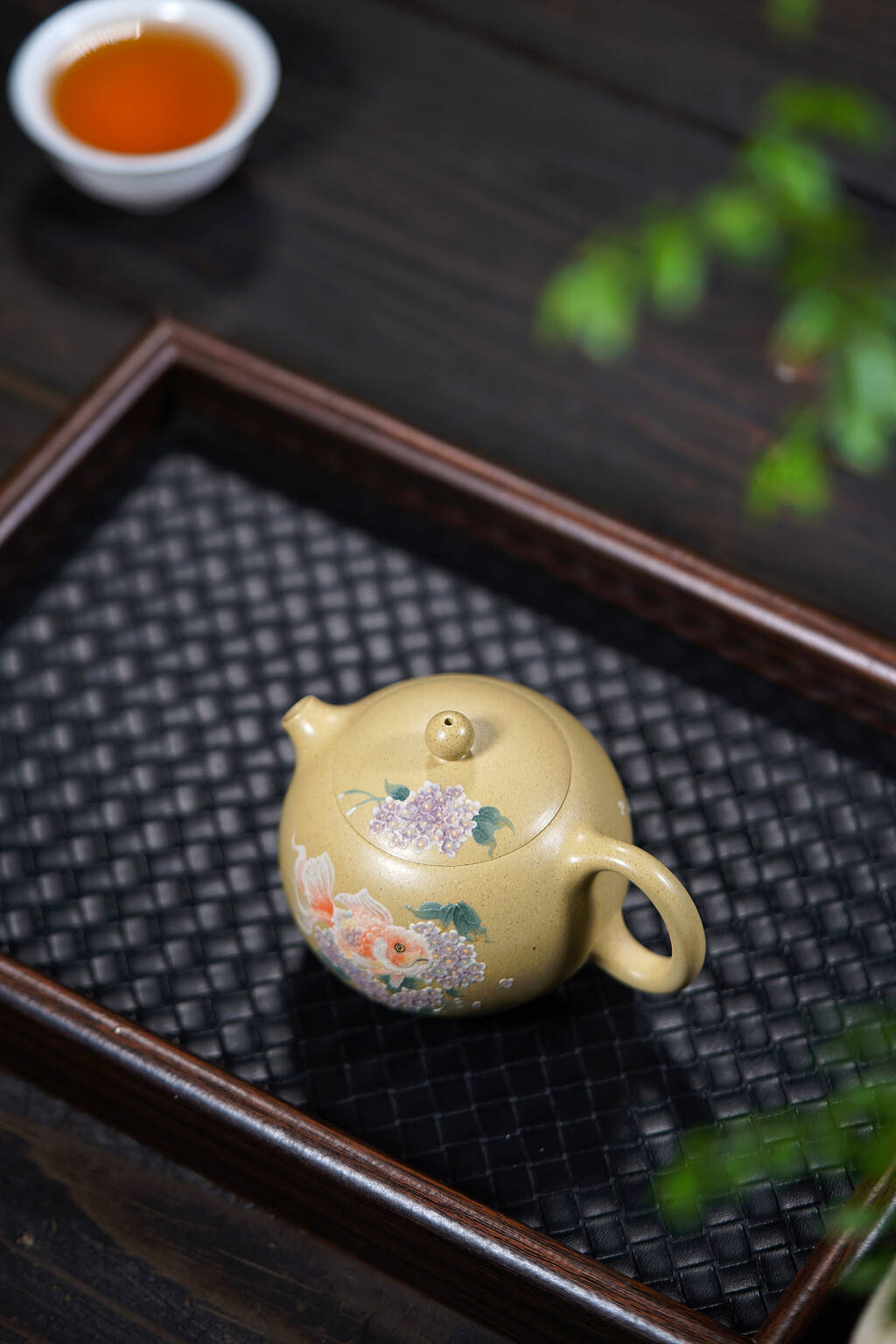 河豚西施180cc 本山绿泥金鱼彩绘西施紫砂壶