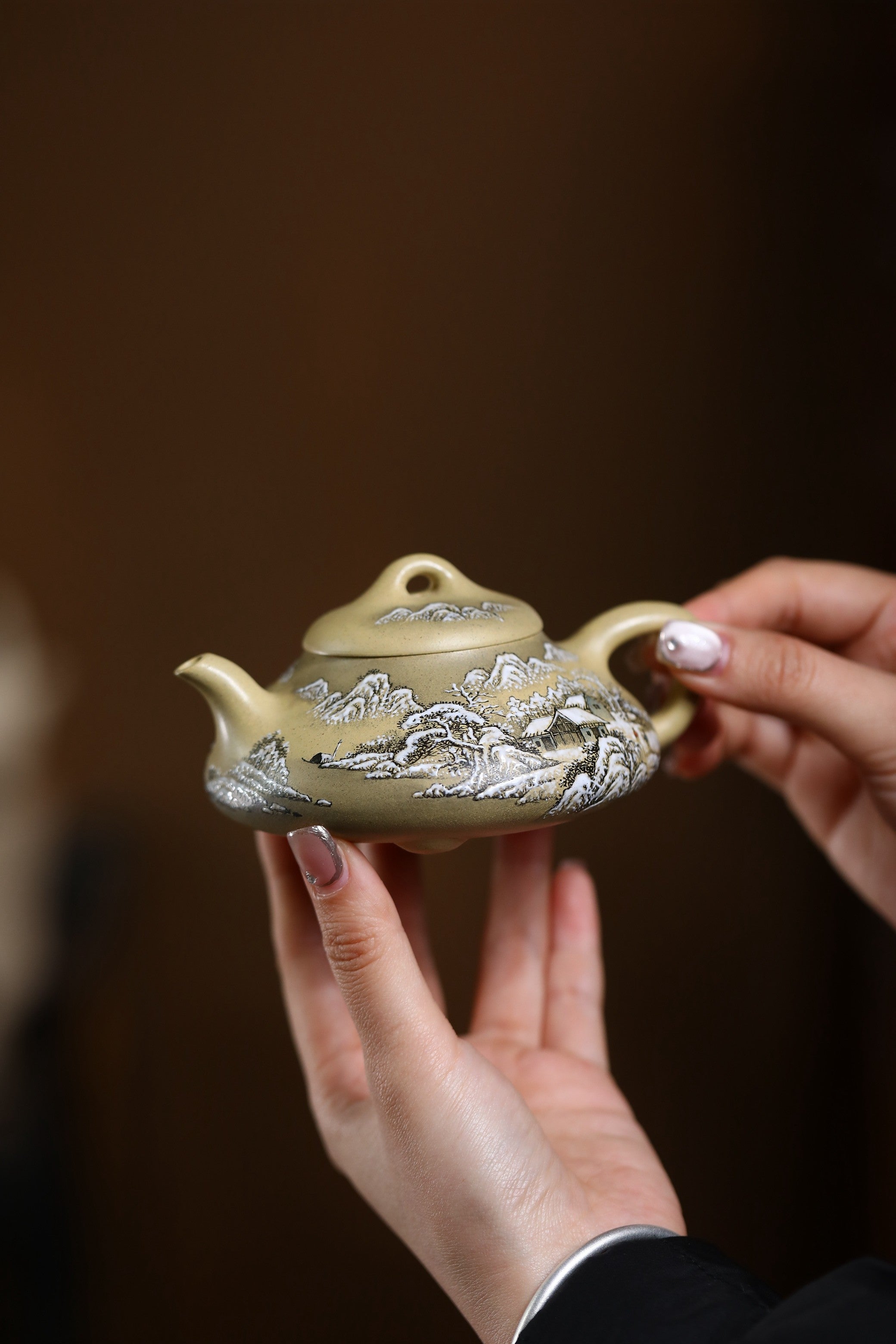 省大师潘春芳、许成权关门弟子许冠新老师臻品【纳瓢 瑞雪丰年】四号井特级本山绿泥手工精制，170cc