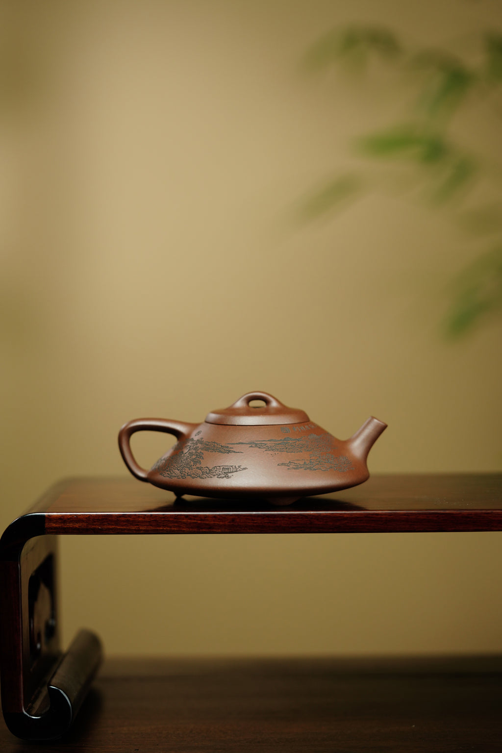 陈宏林大师传世巅峰臻品【合瓢】业界标杆·——原矿优质底槽清，110cc ——紫砂山水陶刻天花板·陈宏林亲工