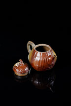 入窑一色，出窑万彩·紫砂柴烧《茄瓜壶》精品佳作！（每把落釉各有特色🌟） ——原矿青段柴烧·220cc ——实力派陶艺家·郭力