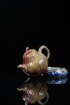 入窑一色，出窑万彩·紫砂柴烧《茄瓜壶》精品佳作！（每把落釉各有特色🌟） ——原矿青段柴烧·220cc ——实力派陶艺家·郭力