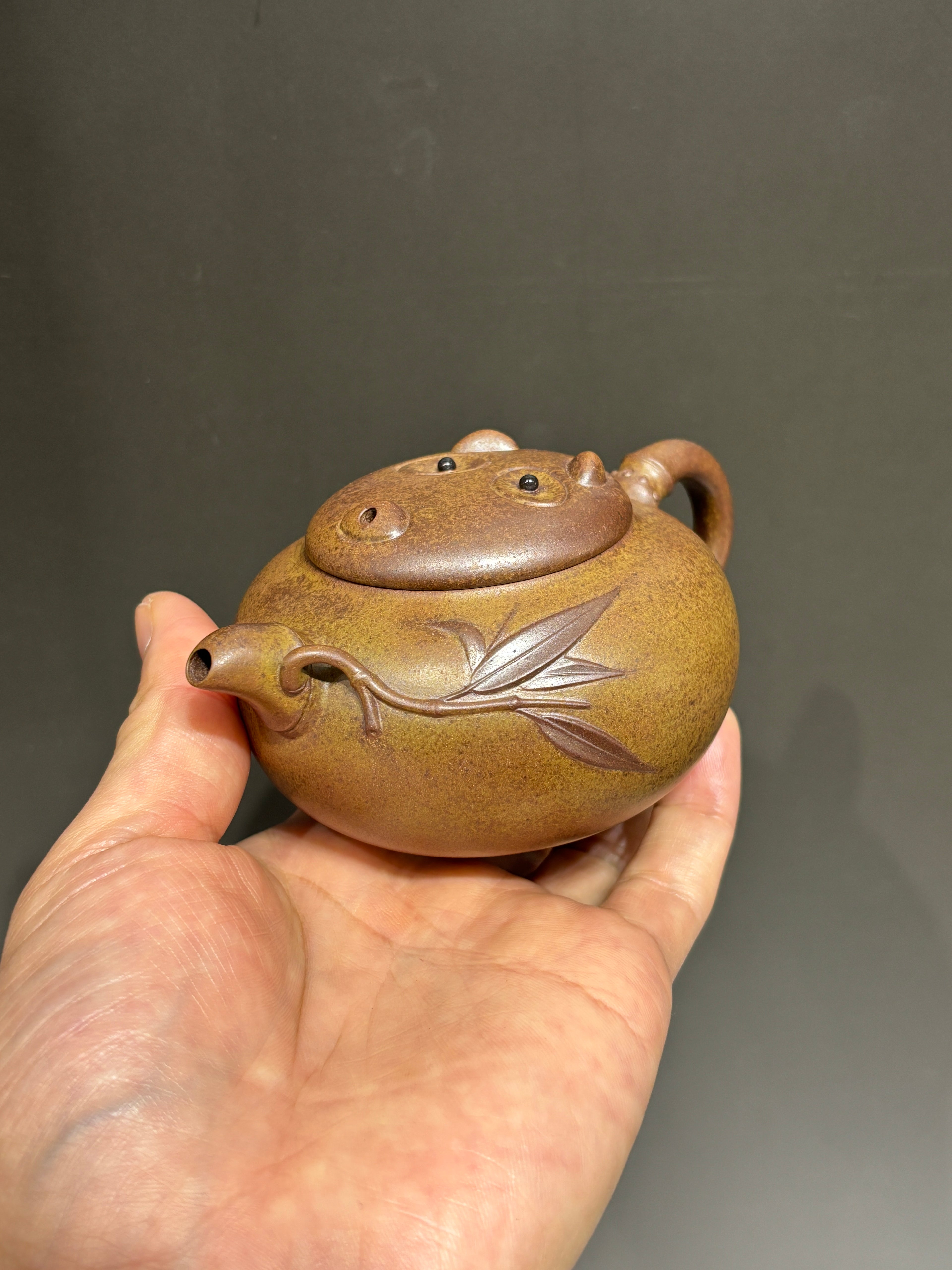 窑宝级柴烧《熊猫壶》精致有趣小重器！ ——原矿黄金段柴烧·180cc ——实力派陶艺家·周满星
