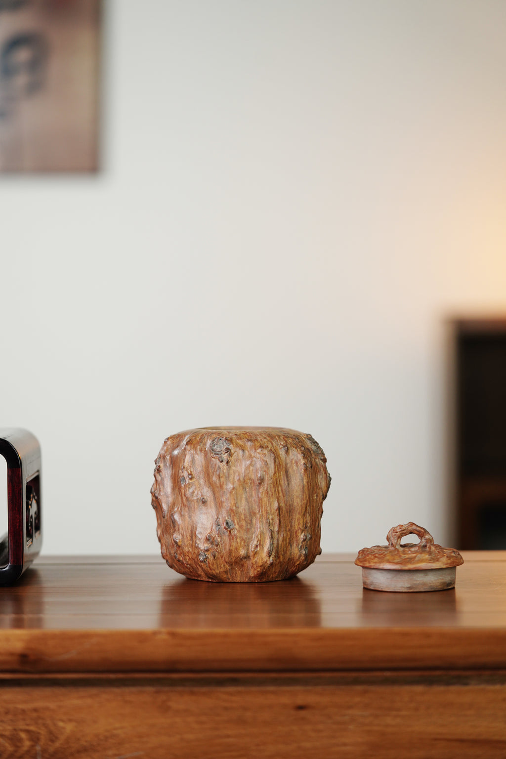 【藏品级茶叶罐】中国紫砂界的唯一·大拍6.2万同款【磐根树语茶仓】高建斌大师原创亲制·——高12.5cm·直径12cm