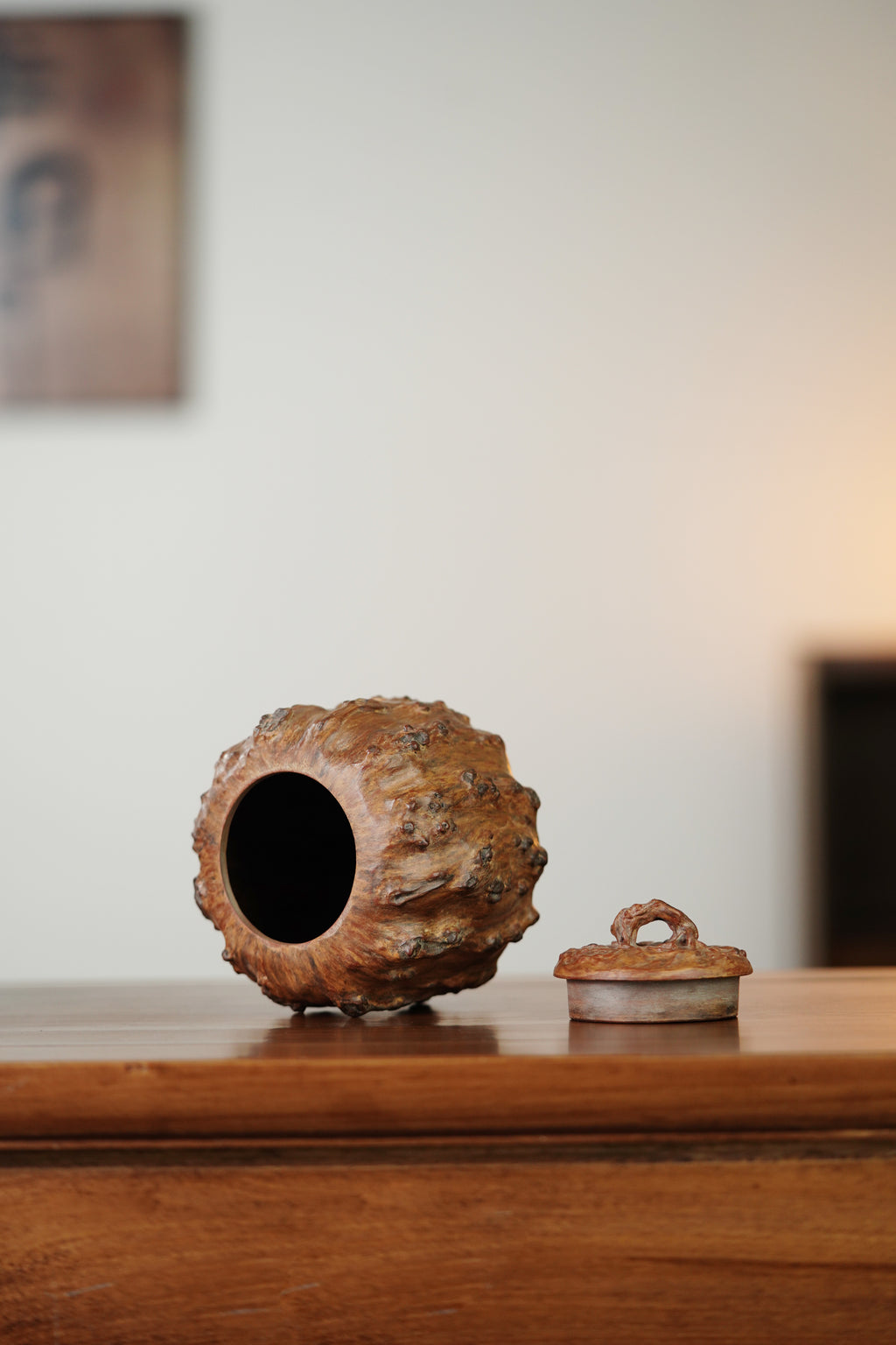 【藏品级茶叶罐】中国紫砂界的唯一·大拍6.2万同款【磐根树语茶仓】高建斌大师原创亲制·——高12.5cm·直径12cm