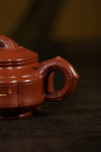 范大生嫡脉｜范秀芳制 范伟群装饰｜双省大师联诀紫砂臻品《四方双线竹鼓壶》——原矿优质朱泥·300cc（入册款代表作）