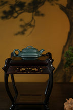 范大生嫡脉·江苏省大师范秀芳·紫砂臻品《四方扁竹鼓壶》——优质九龄君子兰·150cc（入册款代表作）