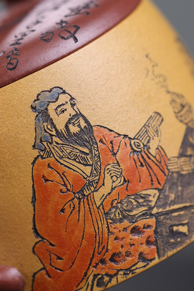 东盟紫砂行业领军人物新作代表作【孔子讲学】🎉🎉🎉 _____陶刻圣手—国礼艺术家(高级)（储国峰）