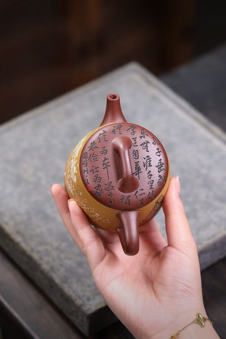 东盟紫砂行业领军人物新作代表作【孔子讲学】🎉🎉🎉 _____陶刻圣手—国礼艺术家(高级)（储国峰）