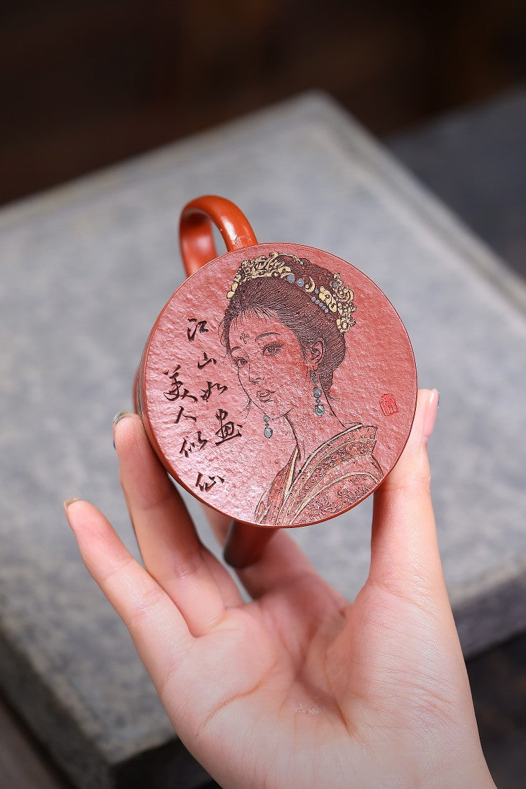 •新品•爆款•江山美人限定款• 东盟紫砂行业领军人物新作【高执•江山美人】  _____陶刻圣手—国礼艺术家(高级)（储国峰）