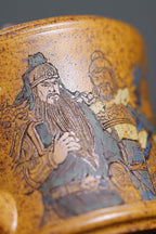 东盟紫砂行业领军人物新作【五虎上将套组】陶刻圣手—国礼艺术家(高级)（储国峰）_____原矿极品黄金砂柴烧 230cc