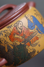 东盟紫砂行业领军人物新作代表作【竹林七贤】_陶刻圣手—国礼艺术家(高级)（储国峰）_____原矿紫泥粉黄金段泥 220cc