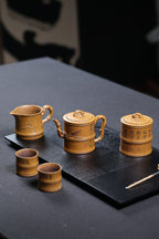 【四大美女五头茶具套组】一壶一公杯一茶叶罐两主人杯 _____陶刻圣手—国礼艺术家(高级)（储国峰） &nbsp;&nbsp;