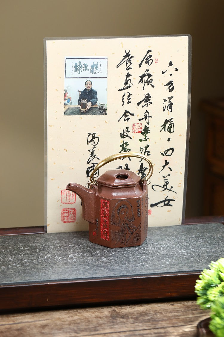 《“洋桶王”——储铭传承》储老师代表版面——｛四大美女} 东盟紫砂行业领军人物新作【六方洋桶·四大美女】