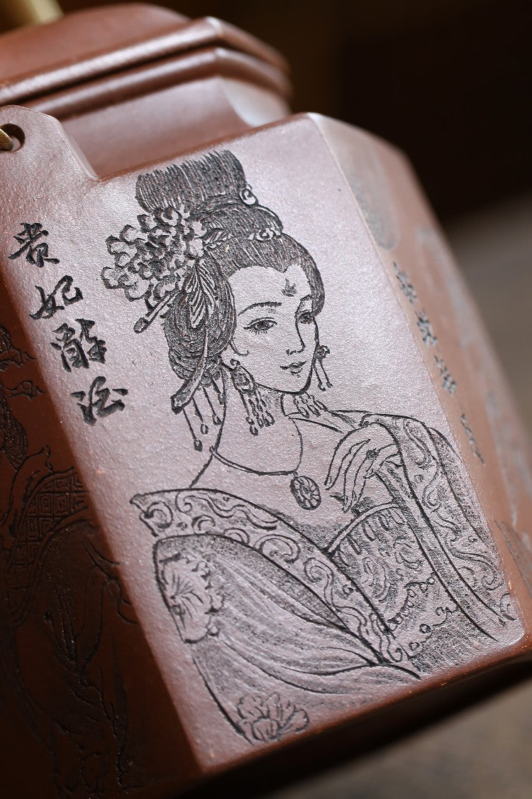 《“洋桶王”——储铭传承》储老师代表版面——｛四大美女} 东盟紫砂行业领军人物新作【六方洋桶·四大美女】