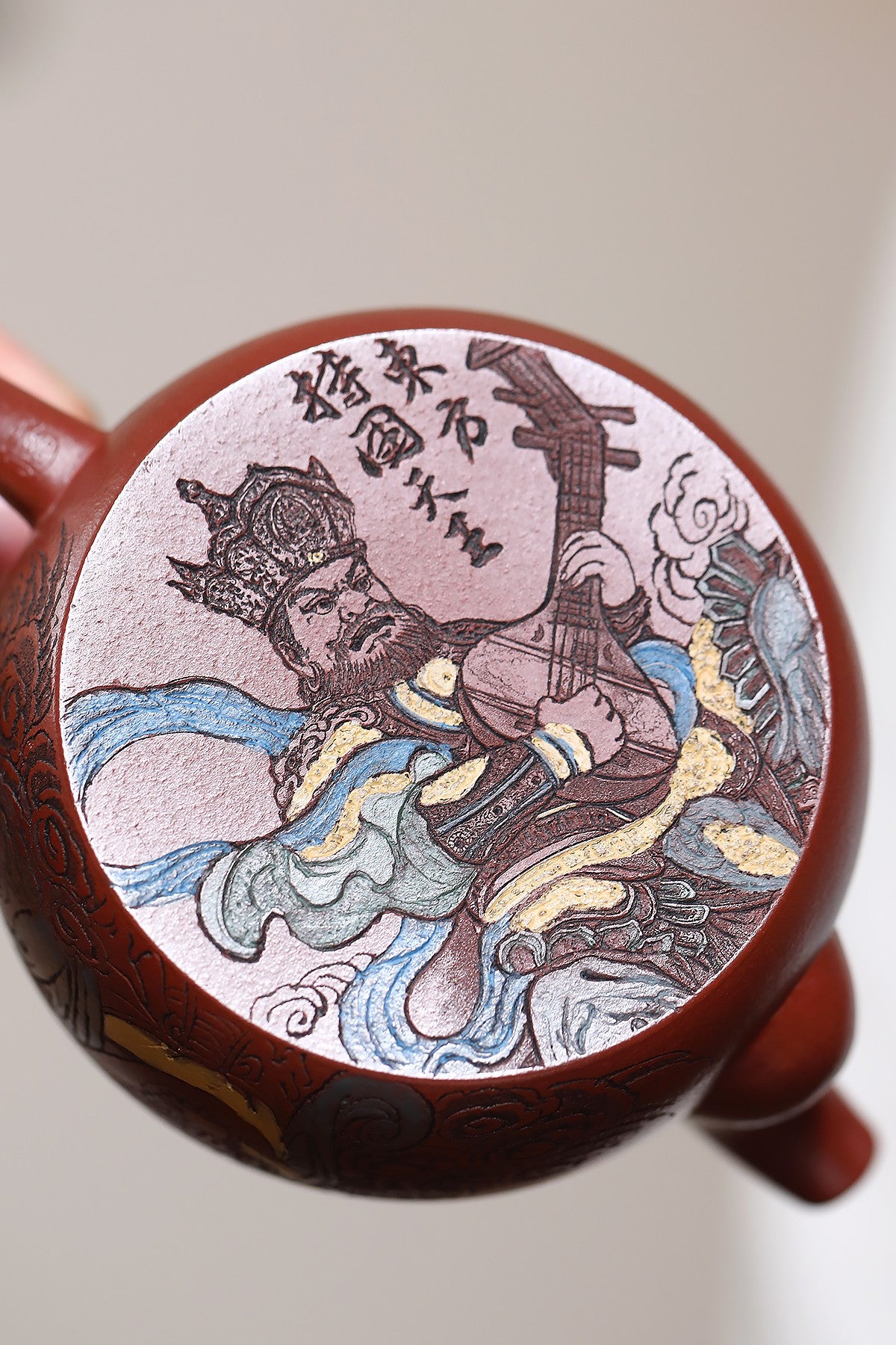 《四大天王系列之东方持国天王》 东盟紫砂行业领军人物新作【祥瑞.东方持国天王】陶刻圣手—国礼艺术家(高级)（储国峰）