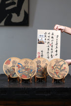 东盟紫砂行业领军人物新作【四大天王壶承.赏盘套组】 (一套4只) 陶刻圣手—国礼艺术家(高级)（储国峰）