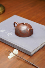 中国紫砂界当代梅王·朱炳浩(石陶）本工巅峰臻品《半月壶》——原矿优质底槽清·180cc